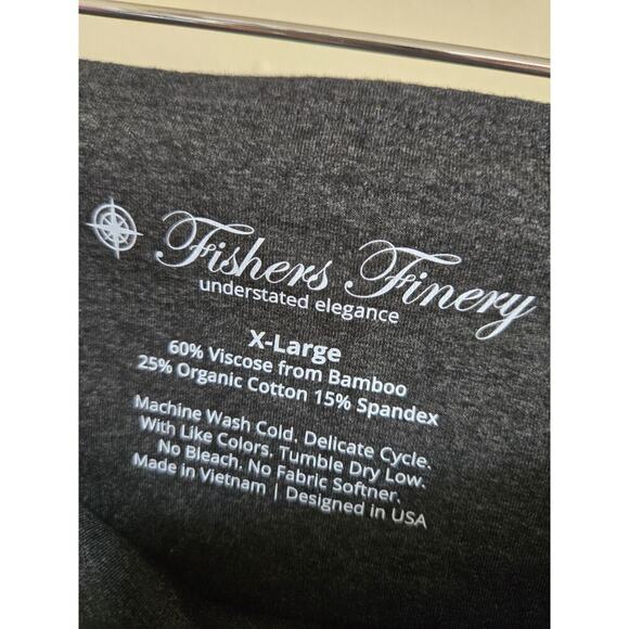 Fishers Finery Womens XL Super High Rise Active 18" Capri Heather Gray Workout - Picture 5 of 5